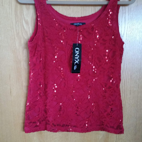 Red Sequined Stretchy Tank Size Small NWOT - Picture 5 of 5